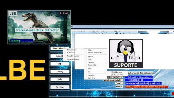Reparo de bios, extração, remoção de senha, ME CLEAR e muito mais. Conheça o LBE.